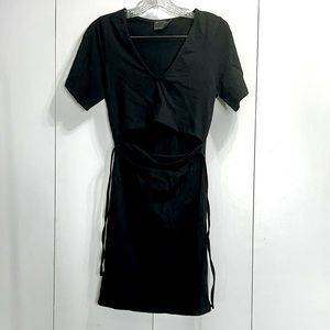 ASOS black mini open strappy waist t-shirt dress. New without tags! Never worn!